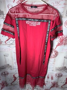 Voyageur Love Collection Red Mesh-Trim Short Sleeve Tee